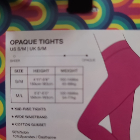 Kurt Geiger London opaque pink tights new in package size s/m - Picture 4 of 5